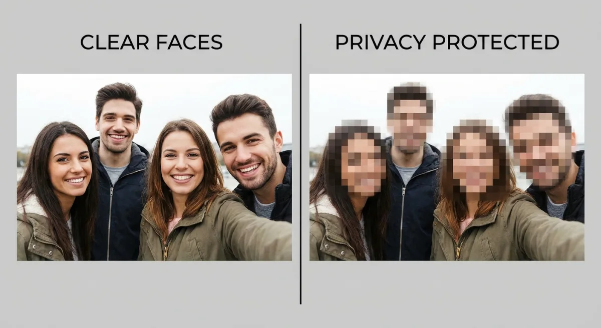 Comparison of blur vs pixelate for face anonymization