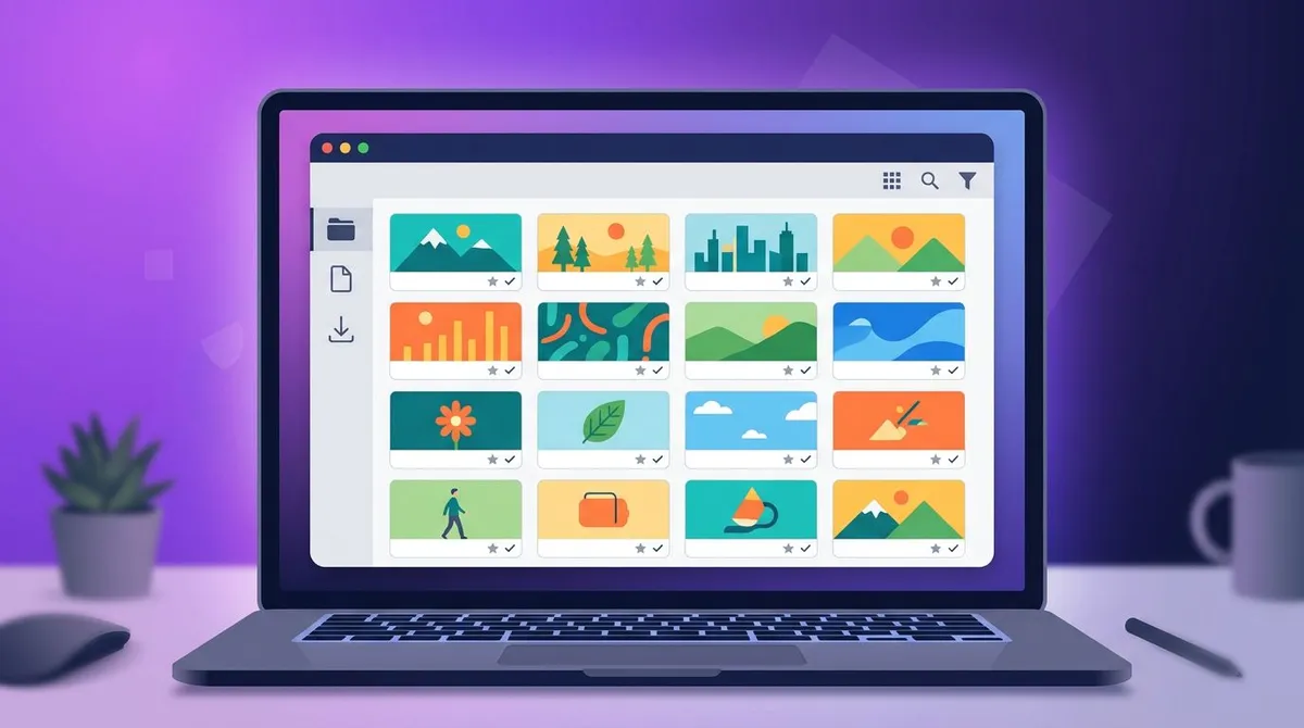 File manager window showing a folder of saved screenshot thumbnails