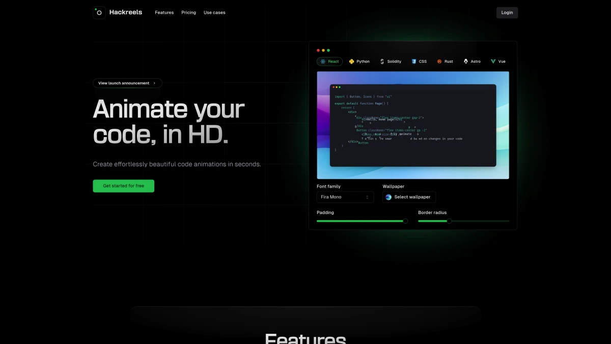HackReels — turn code into animated videos