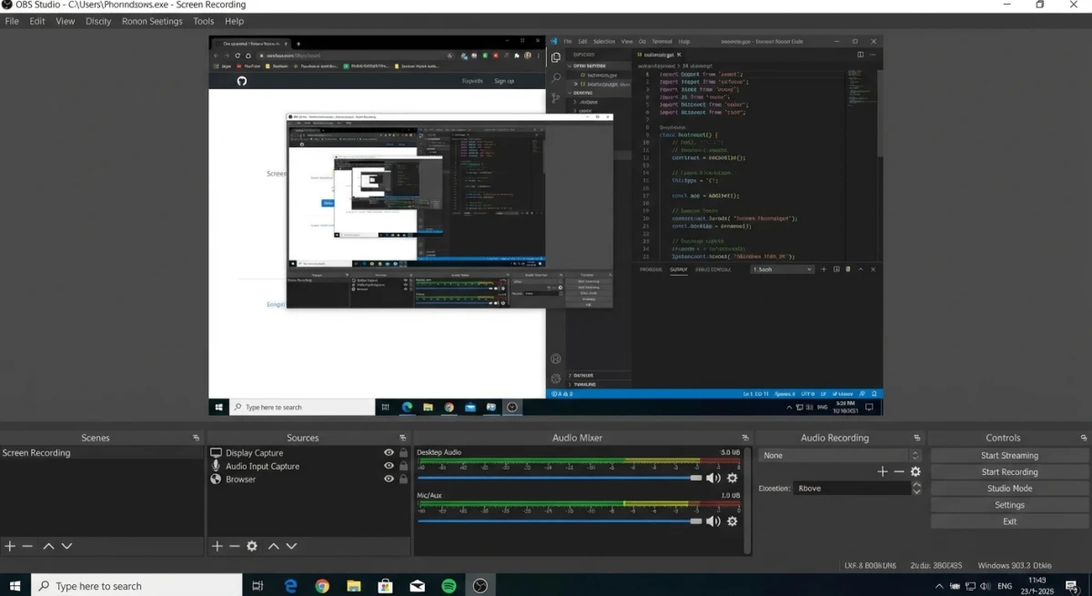 OBS Studio recording interface