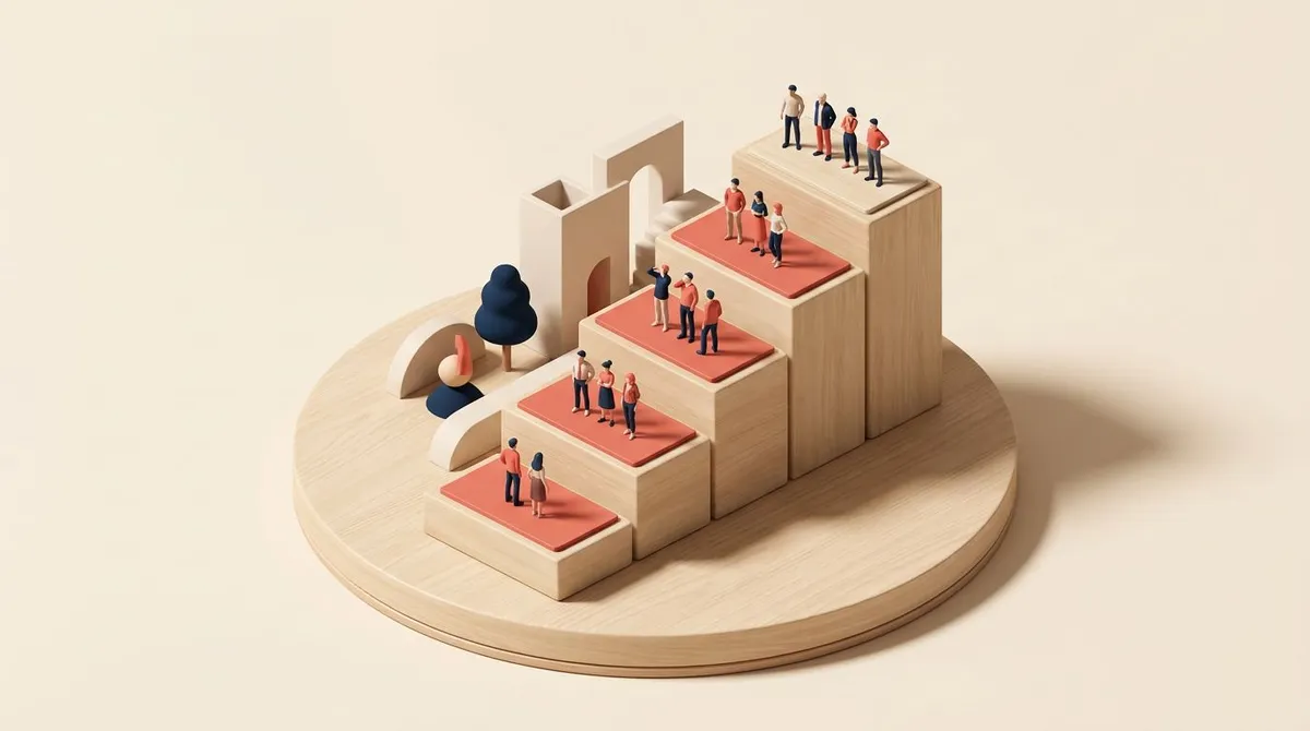Disciplinary action stages shown as an ascending progressive discipline staircase