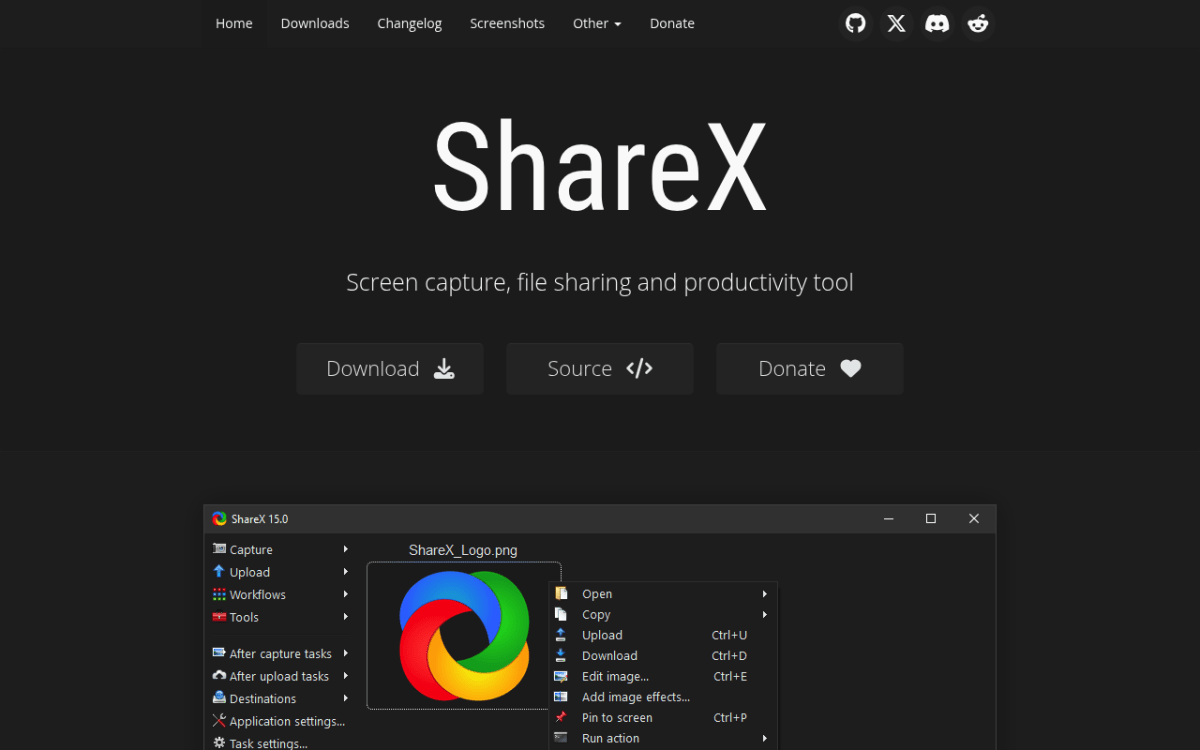 ShareX kostenloses Open-Source-Tool für Bildschirmaufnahmen für Windows
