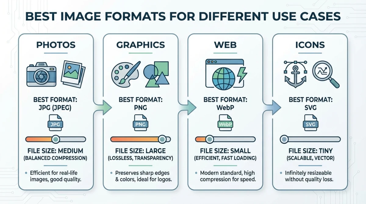 Best image formats for different use cases