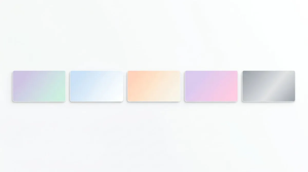 Five soft pastel gradient swatches for SaaS hero sections