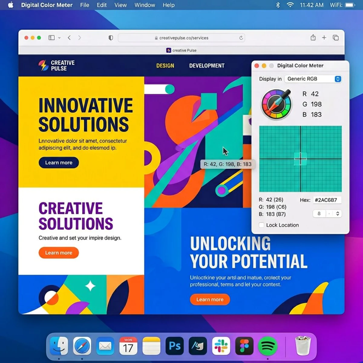 Farben vom Mac-Bildschirm mit dem Digital Color Meter-Dienstprogramm wählen
