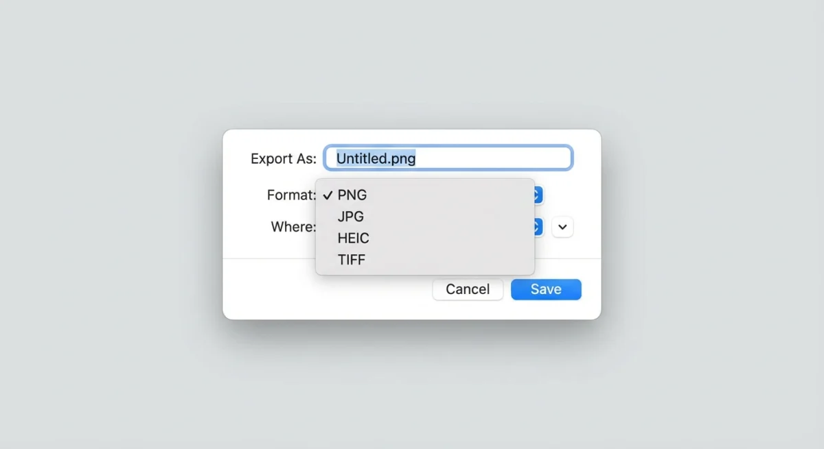 Converting image formats with Mac Preview