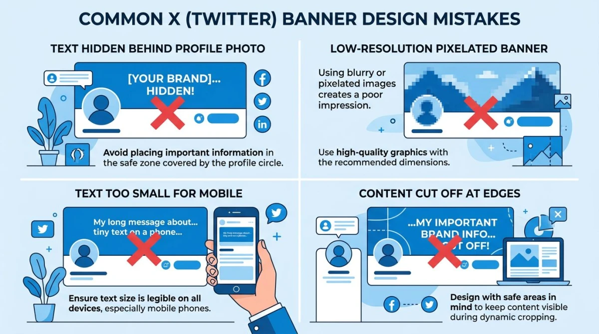 Common X banner design mistakes infographic