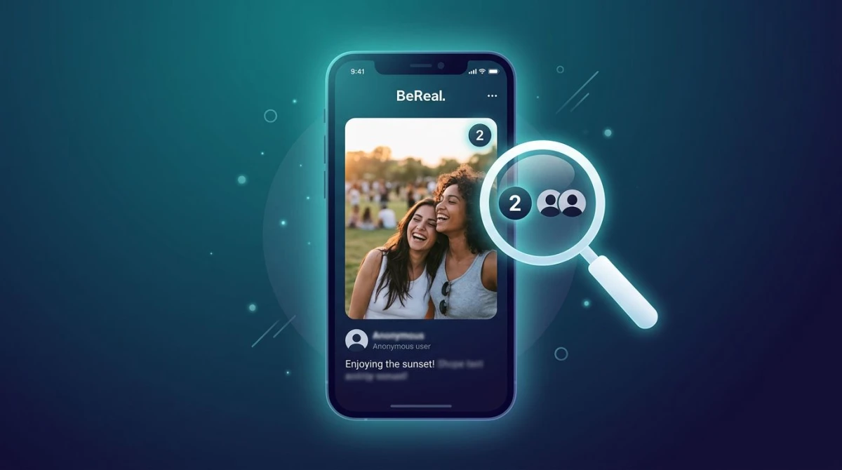 BeReal screenshot counter being tapped to reveal which friends captured the post