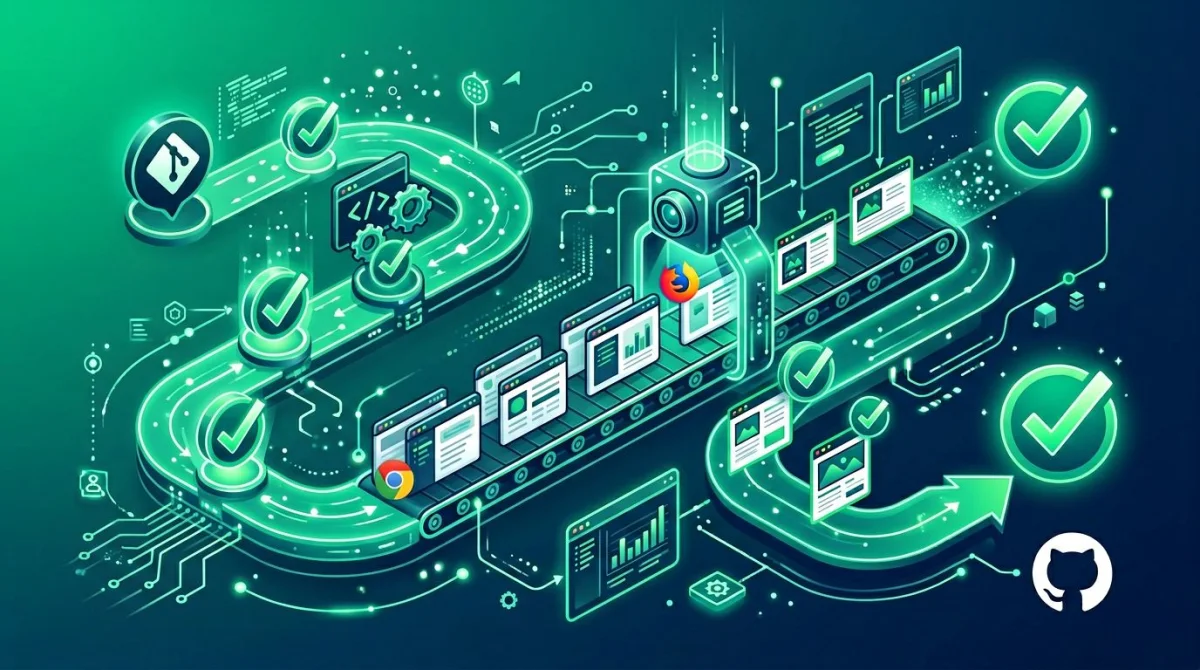 GitHub Actions Playwright CI workflow illustration