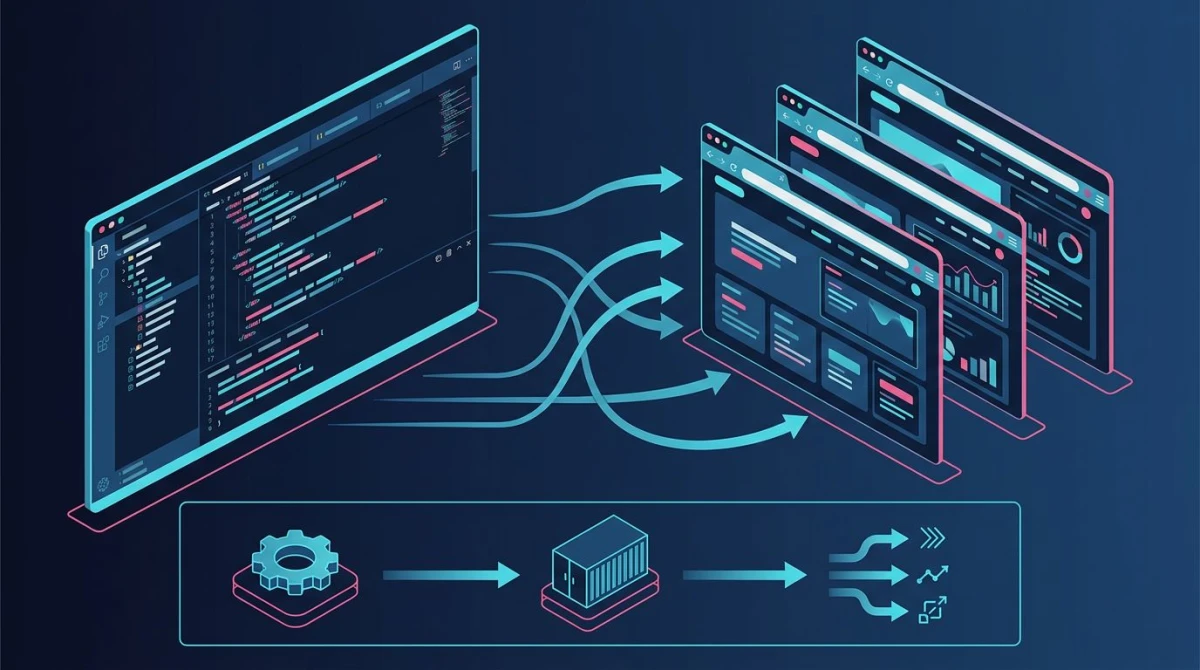 Browser automation code and CI workflow diagram