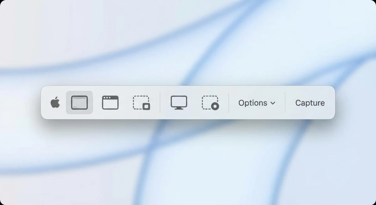 Oberfläche der macOS-Screenshot-Symbolleiste