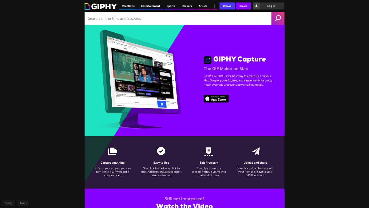 Gifox homepage — precise GIF recorder for Mac