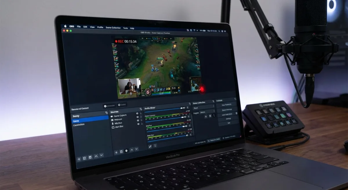OBS Studio interface for Mac screen recording