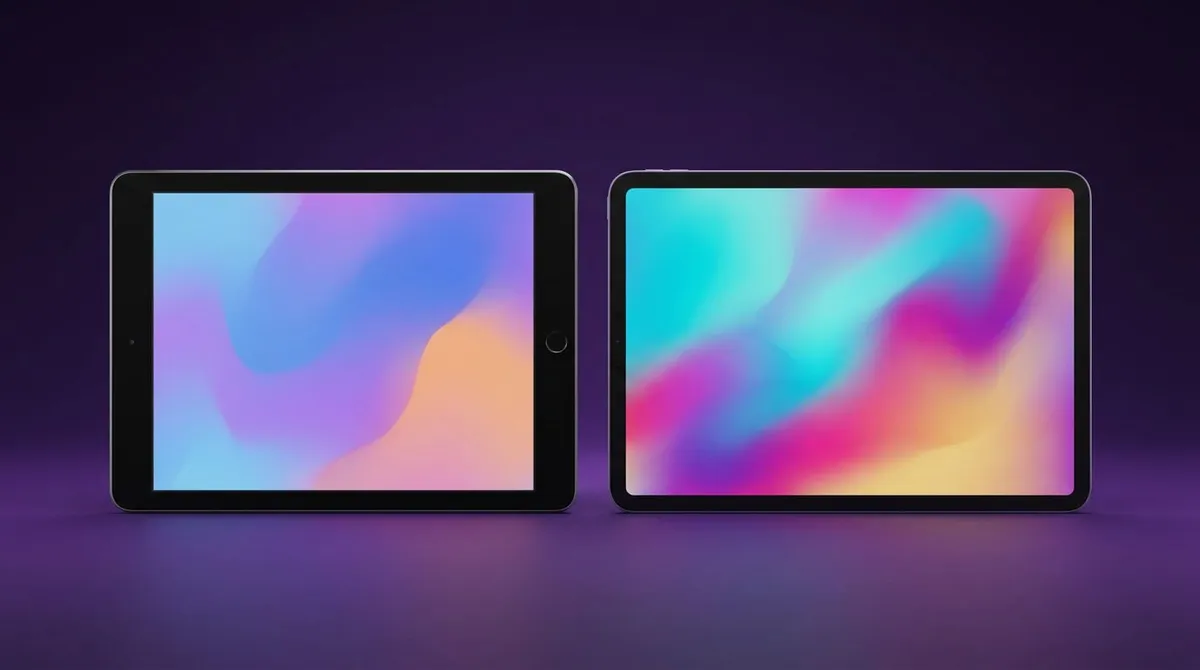 Älteres iPad mit runder Home-Taste neben einem neueren iPad ohne Home-Taste