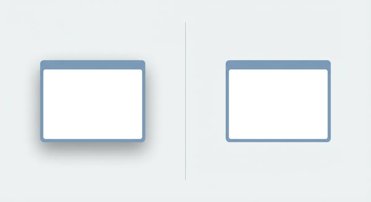 Comparison of window screenshot with and without shadow