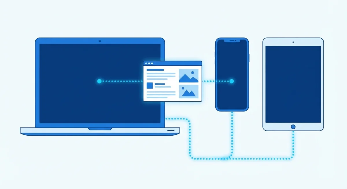 Apple devices connected via Universal Clipboard sharing screenshots