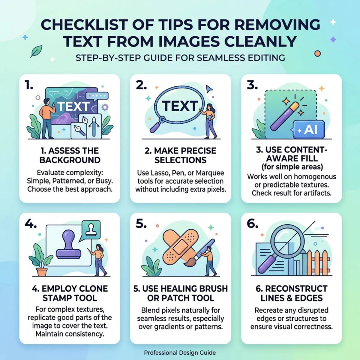 Tips for clean text removal results