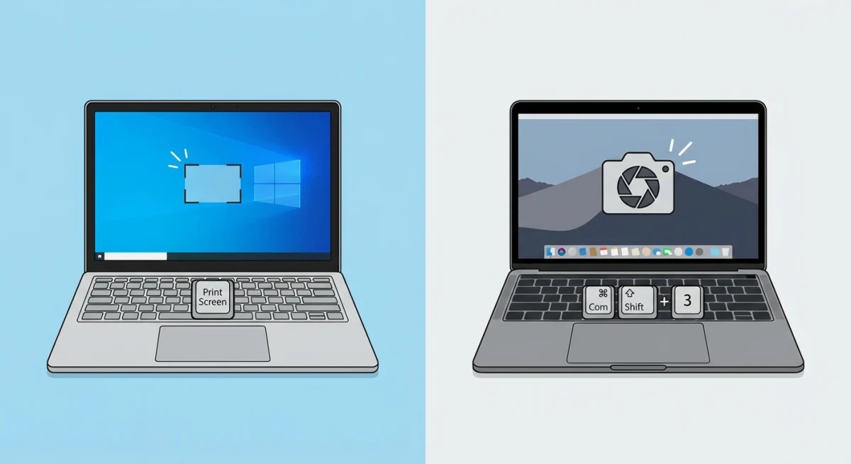 Windows vs Mac screenshot shortcut comparison