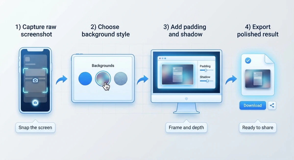 Screenshot background workflow steps
