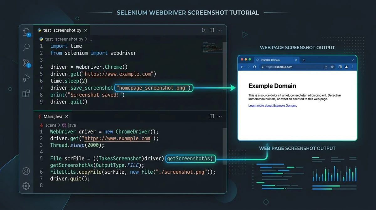 Selenium Screenshot Guide: Code Examples (2026)