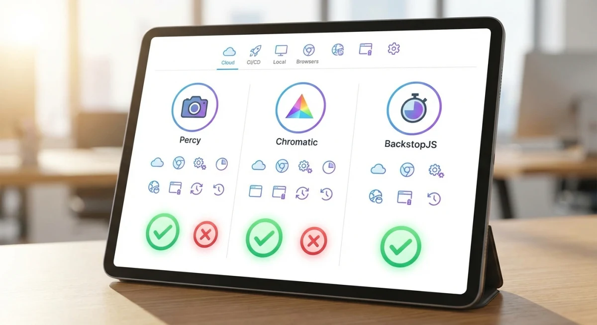 Visual testing tools comparison dashboard