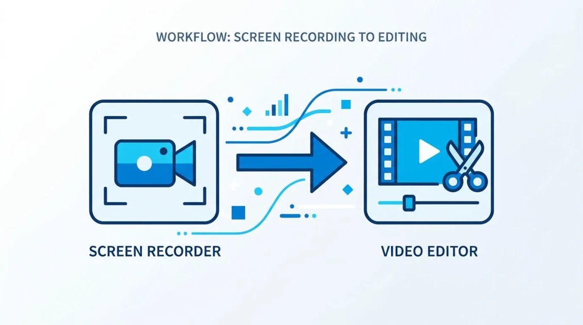 Workflow: Bildschirmrekorder speist in Video-Editor unter Windows