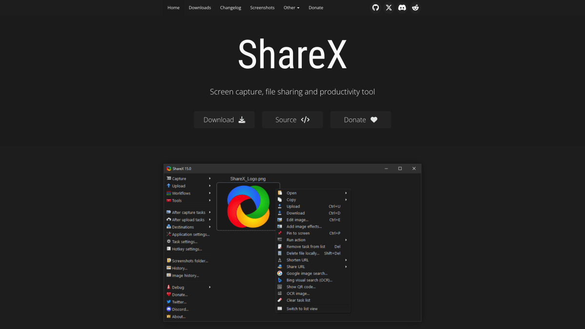 ShareX open-source screenshot tool