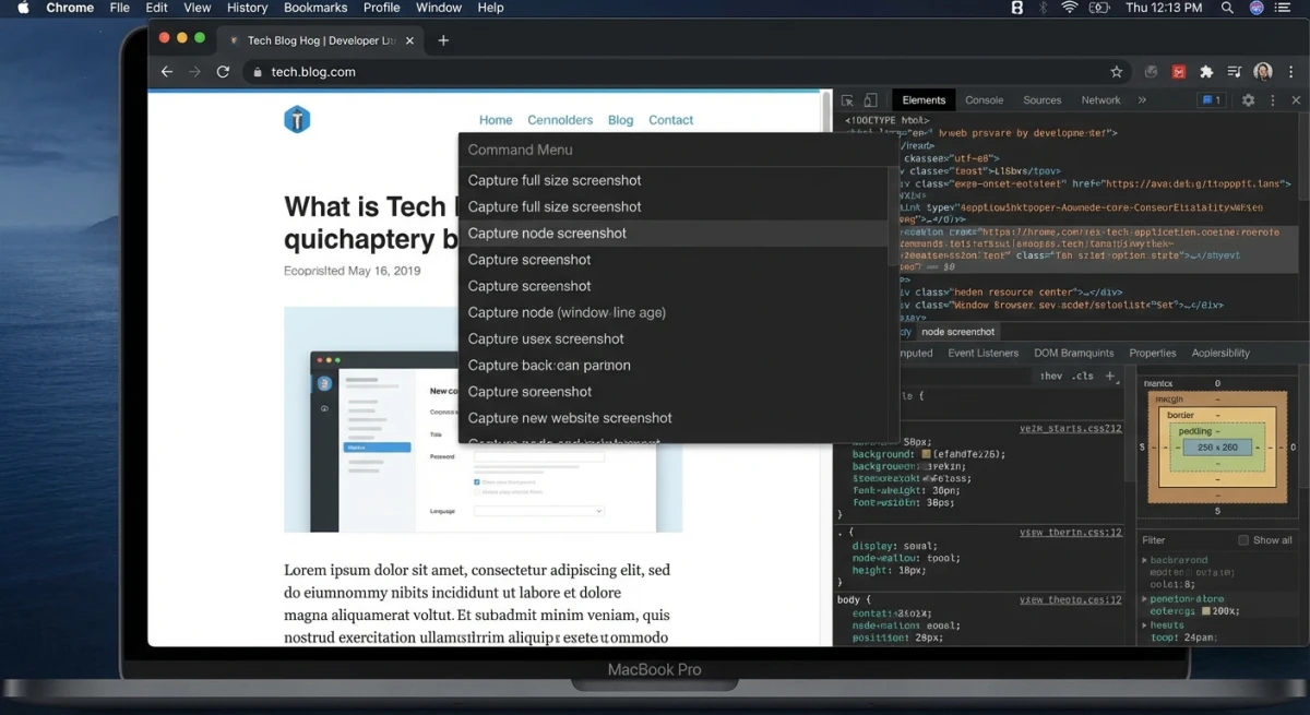 Using Chrome DevTools to capture screenshots