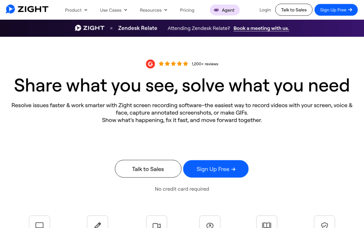 Zight cloud screen recording homepage for Mac users