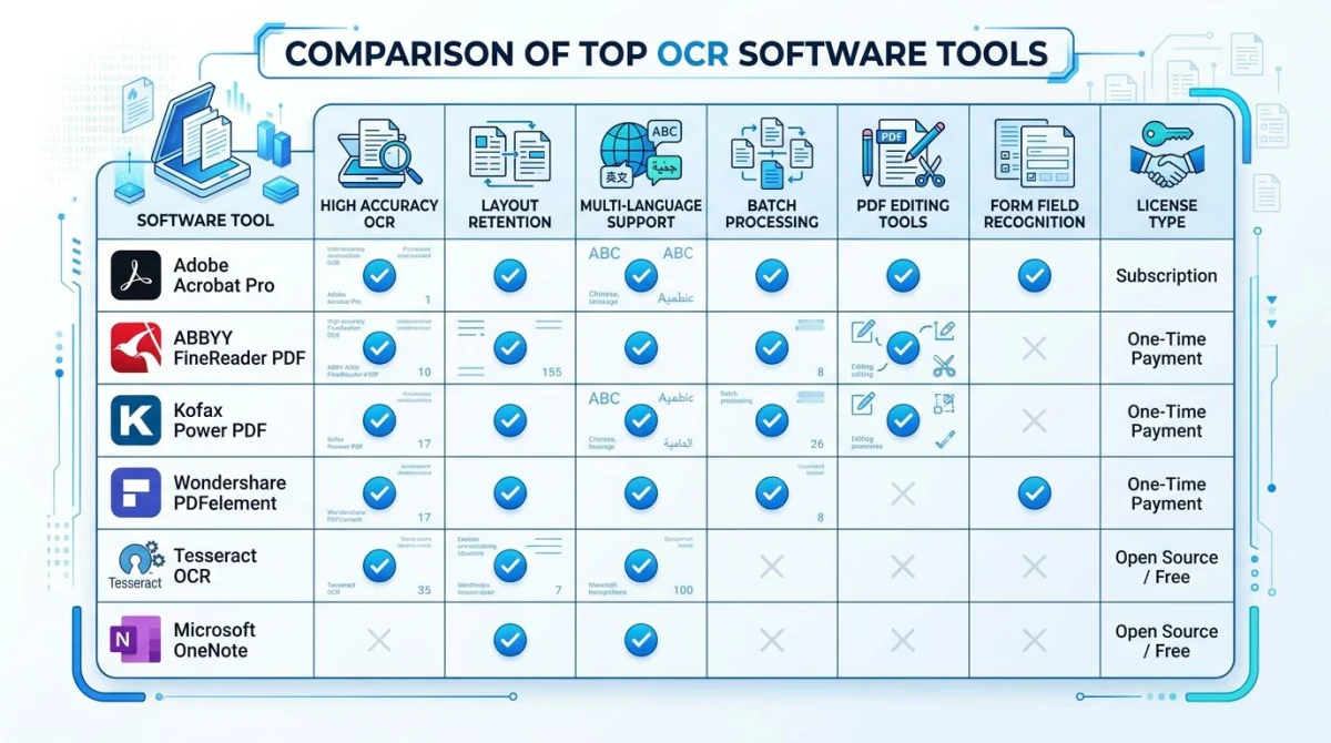 OCR tools for Windows compared by features and use cases
