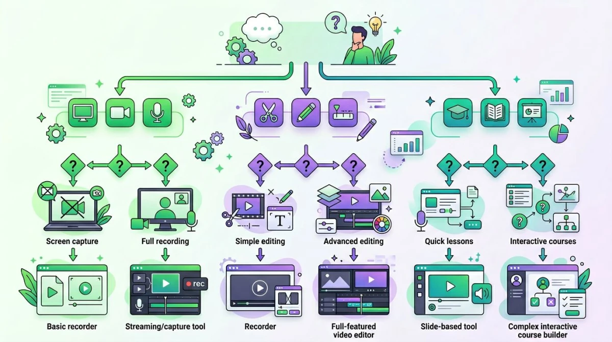 How to choose a screen recorder decision flowchart