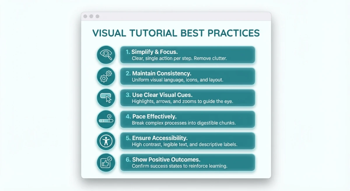 Best practices for visual tutorials