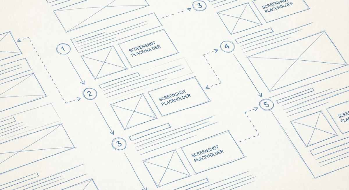 Planning how to create step by step instructions with outline and placeholders