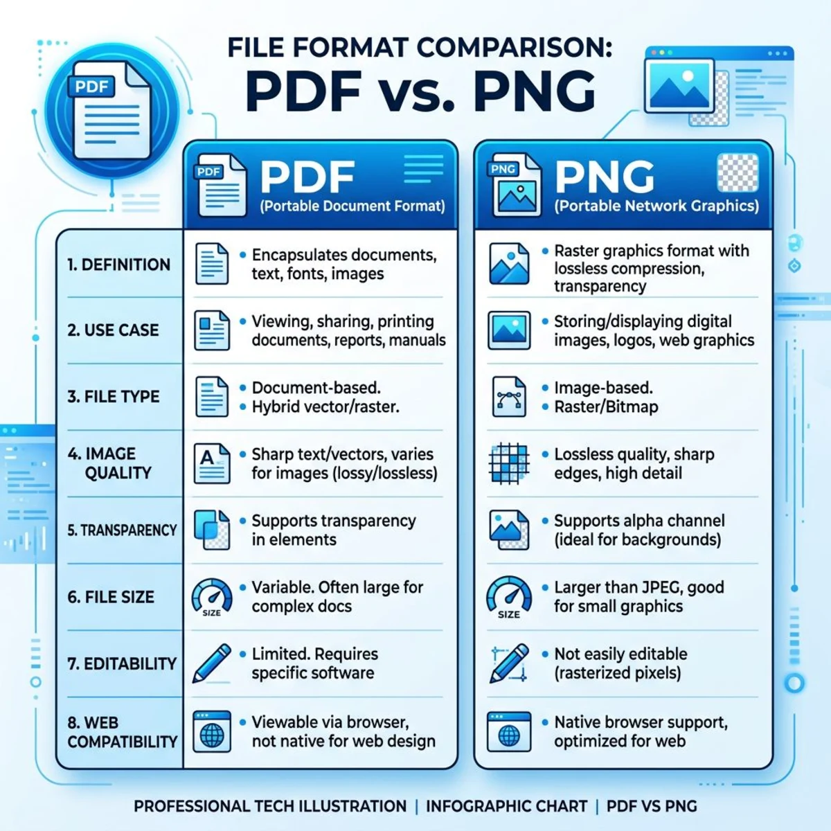 PDF vs PNG format comparison