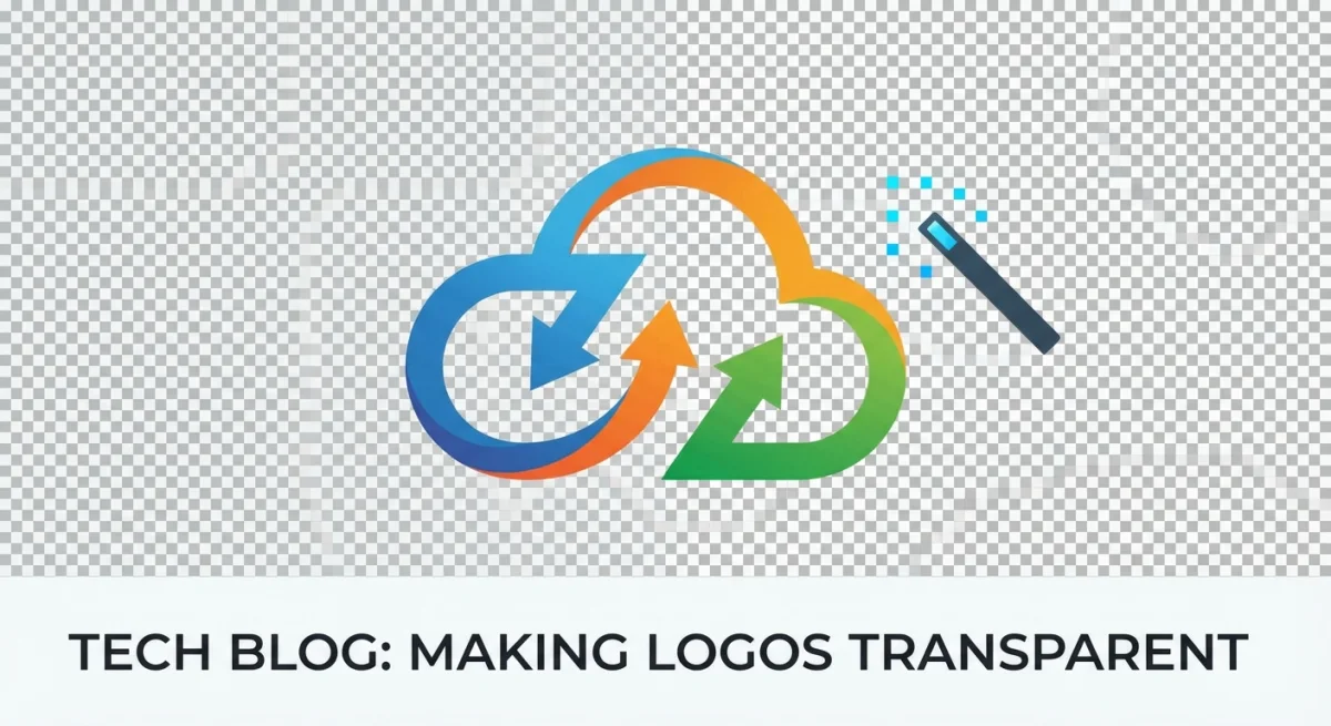 Illustration of making a logo transparent
