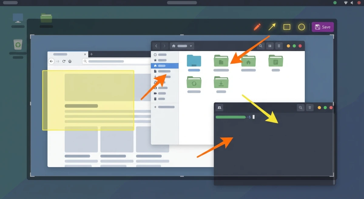 Flameshot annotation interface on Linux