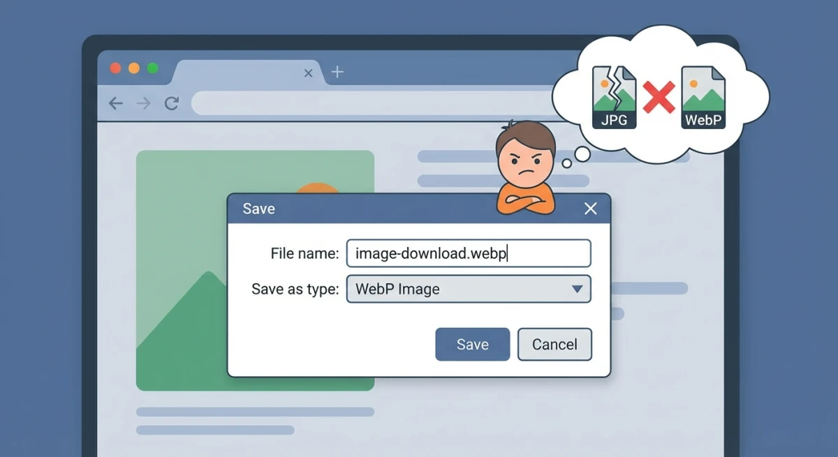 Browser saving image as WebP instead of JPG