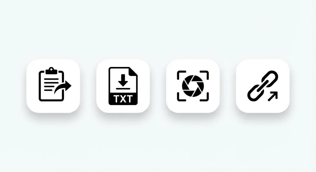 Export options for text comparison results