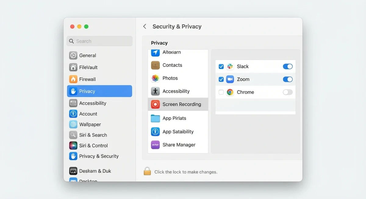 Mac-Screenshot-Einstellungen und Präferenzen