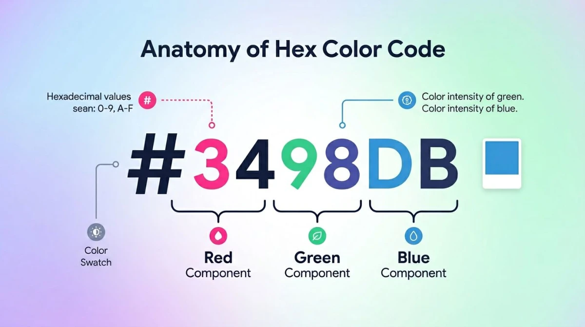 Hex Color Codes Explained + 100 Common Hex Values (2026)