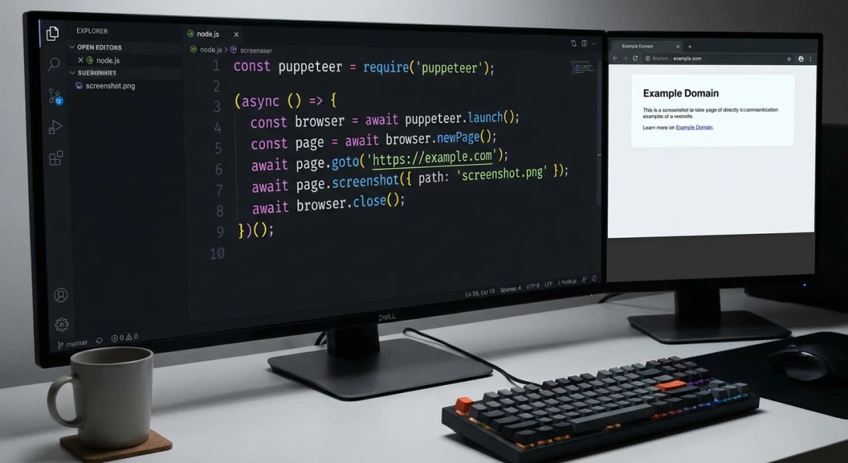 Code example for a screenshot API call