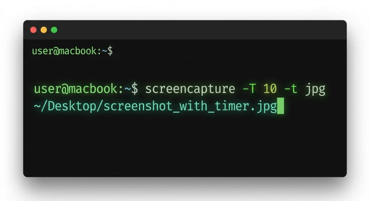 Terminal screencapture command for timed screenshot mac