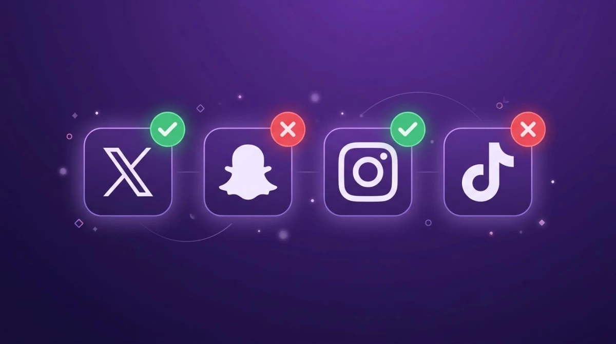 X Twitter vs. Snapchat Instagram TikTok Screenshot-Benachrichtigungen im Vergleich
