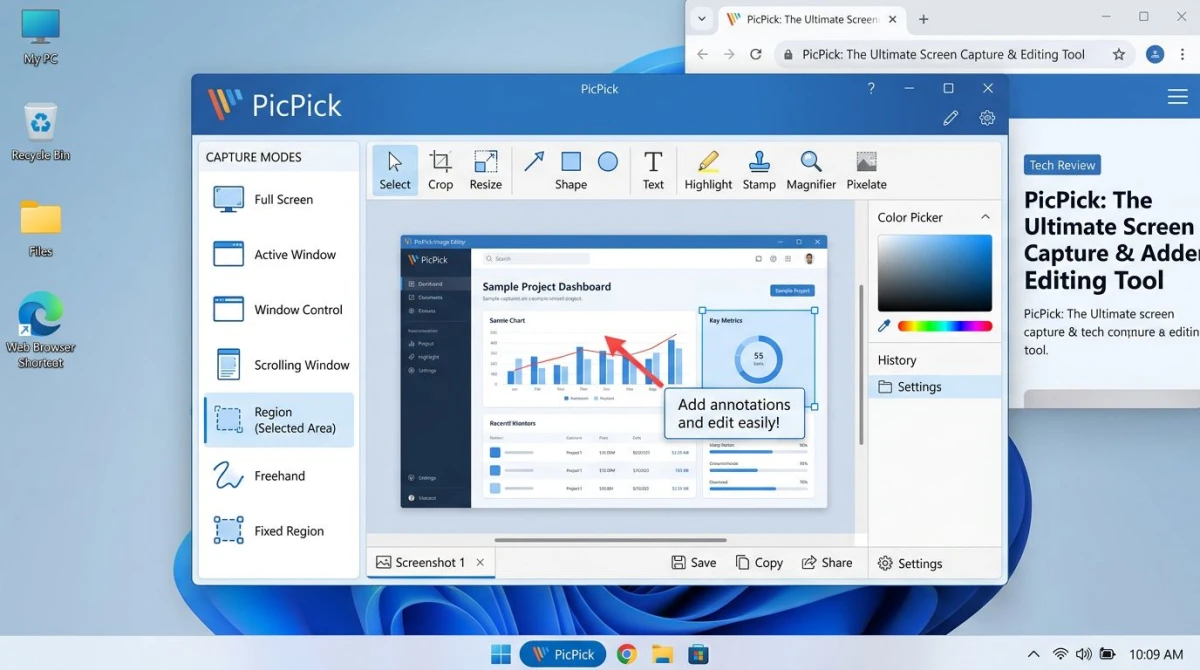 PicPick Review 2026: Geheimtipp für Windows-Screenshots
