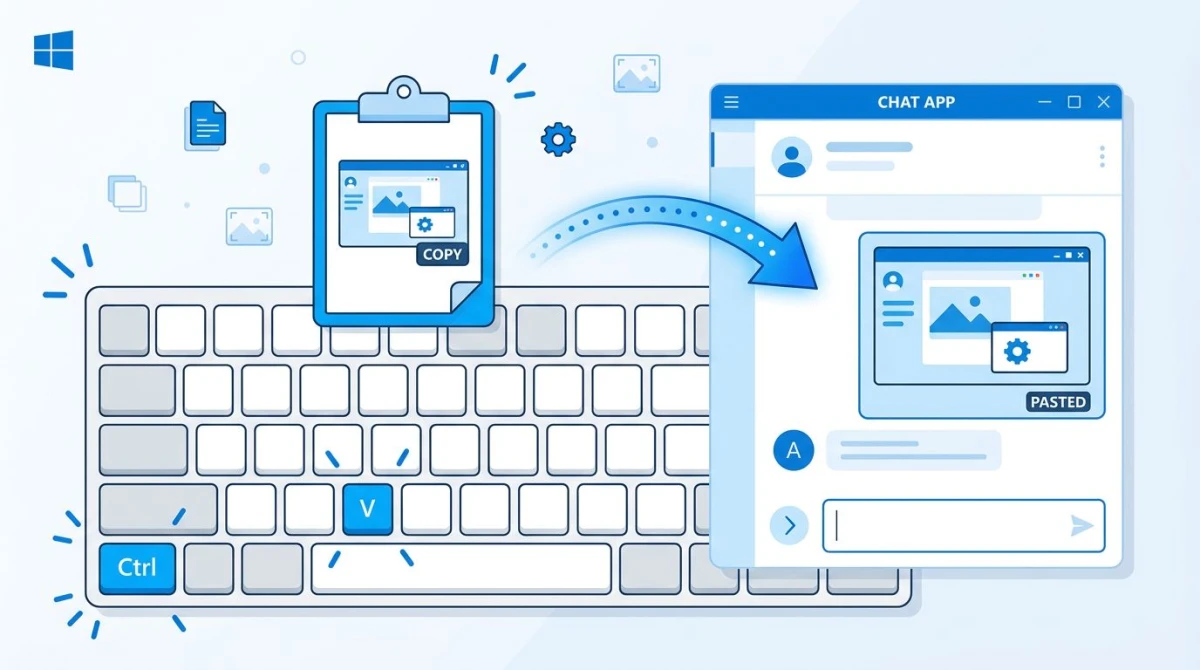 Zwischenablage-Einfüge-Workflow mit Strg V unter Windows