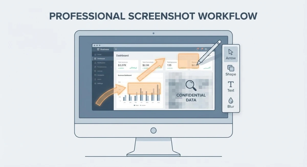Screenshot annotation tools for Slack sharing