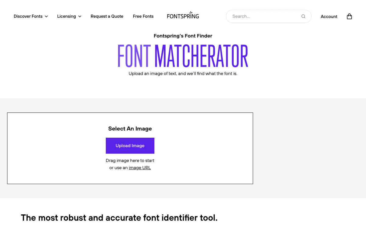 Fontspring Matcherator — font identifier focused on OpenType and indie foundries