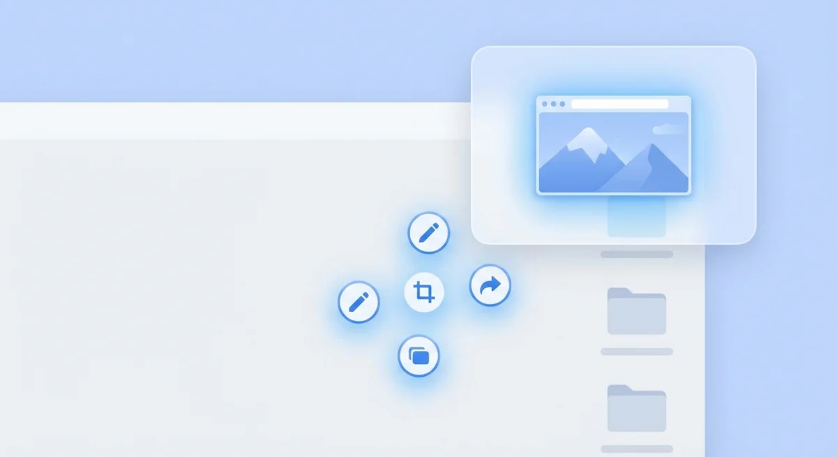 Screenshot thumbnail editing feature