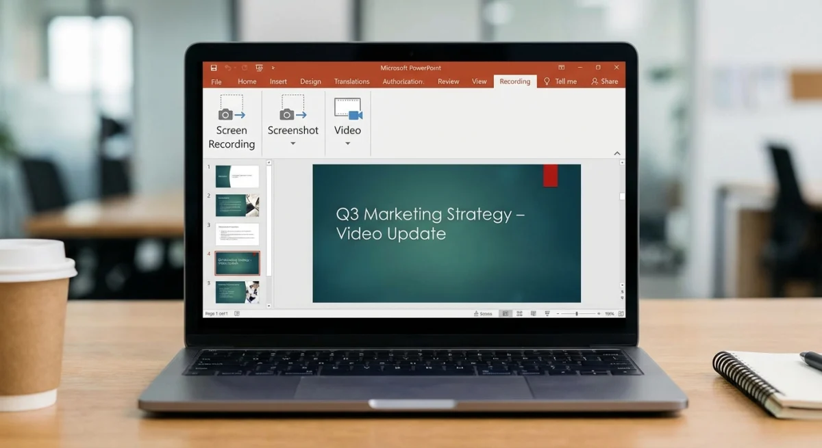 PowerPoint screen recording feature