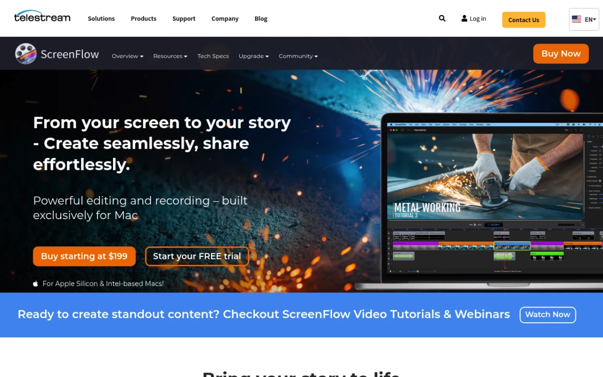 ScreenFlow by Telestream — the closest Camtasia alternative for Mac with a full timeline editor